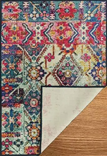 Status 3D Printed Vintage Persian Carpet Rug Runner for Bedroom/Living Area/Home with Anti Slip Backing (4X 6 Feet-Medium, Multi)-Pack of 1