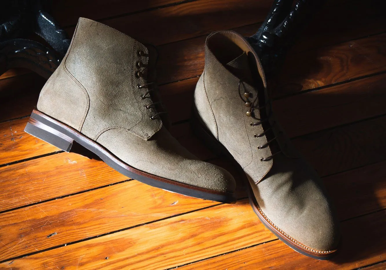 Tangier Dark Olive Strickland Leather Boot