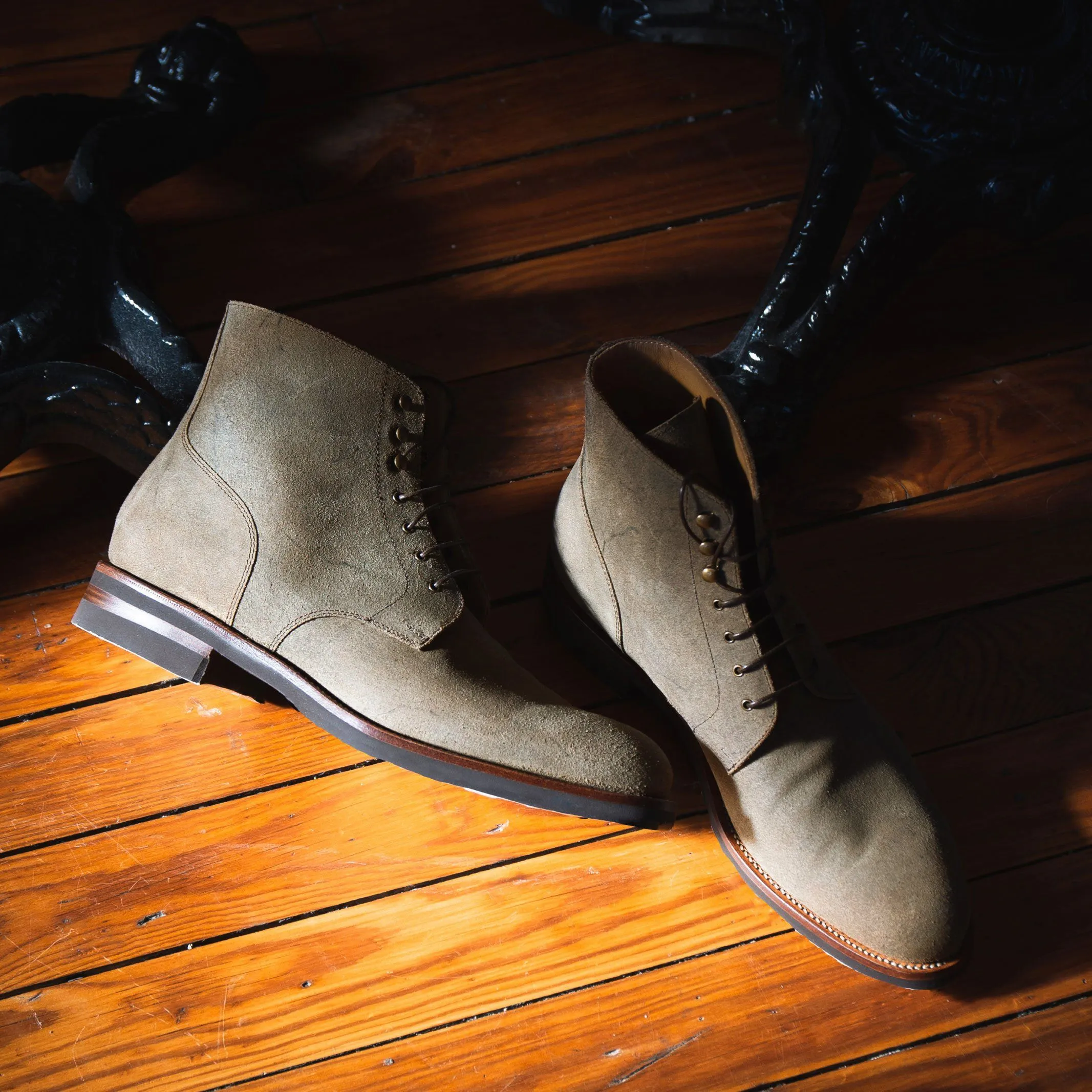 Tangier Dark Olive Strickland Leather Boot