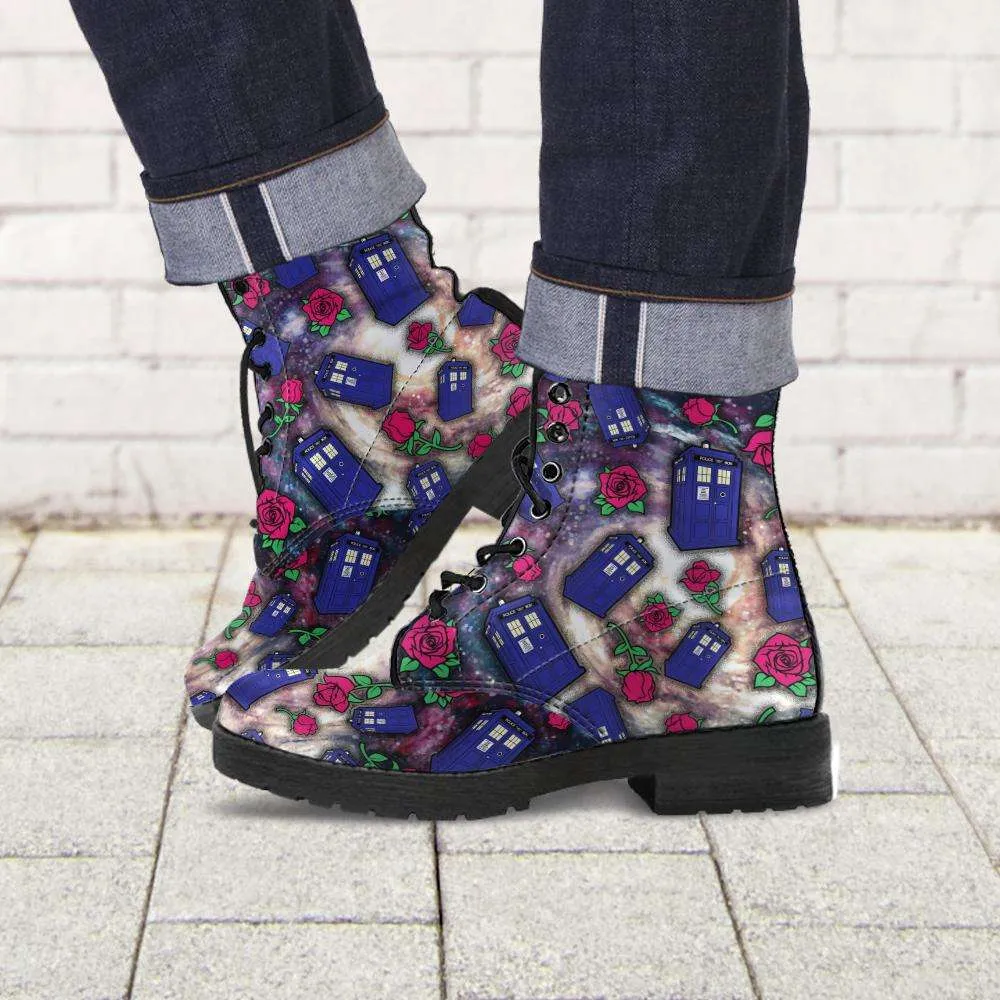 TARDIS and Rose Vegan Leather Boots