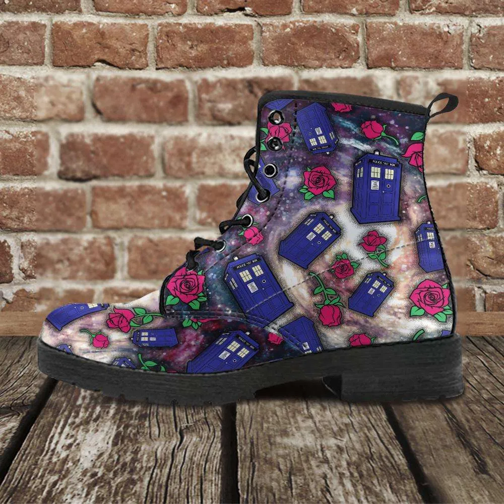 TARDIS and Rose Vegan Leather Boots