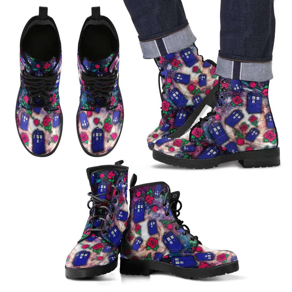 TARDIS and Rose Vegan Leather Boots