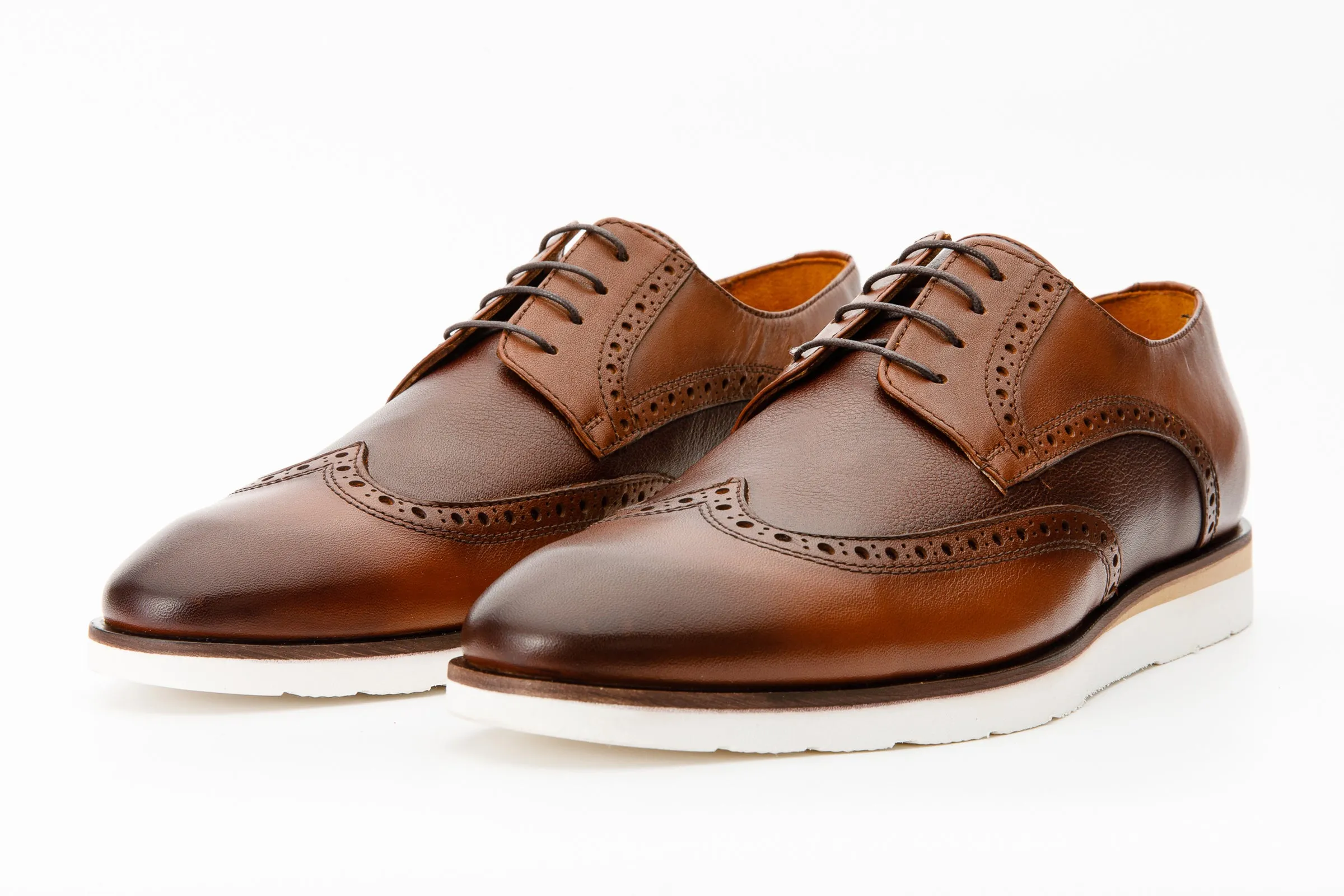 The Molise Tan Wingtip Semi Brogue Derby Men Shoe