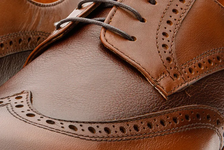 The Molise Tan Wingtip Semi Brogue Derby Men Shoe