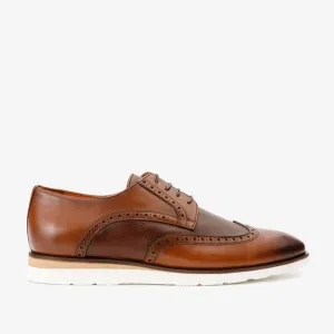 The Molise Tan Wingtip Semi Brogue Derby Men Shoe