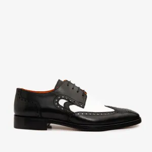 The Neiva Black & White Wingtip Semi Brogue Derby Men Shoe