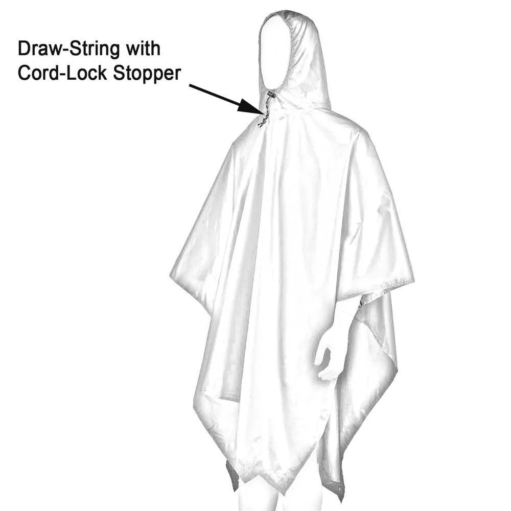 Thunder Waterproof Trekking Rain Poncho - Grey