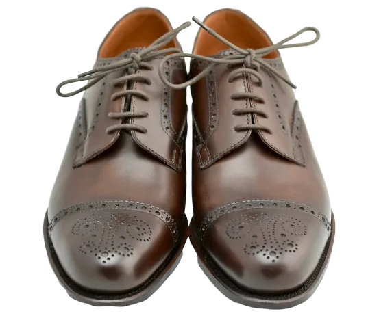 Toe cap derby brogue  | mocha | box calf