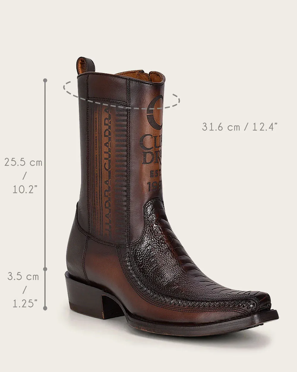 Urban brown ostrich leg boot