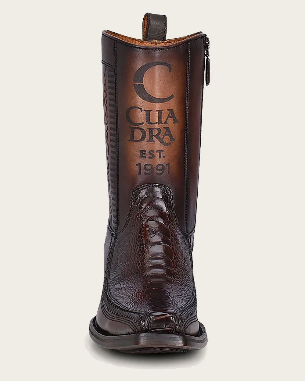 Urban brown ostrich leg boot