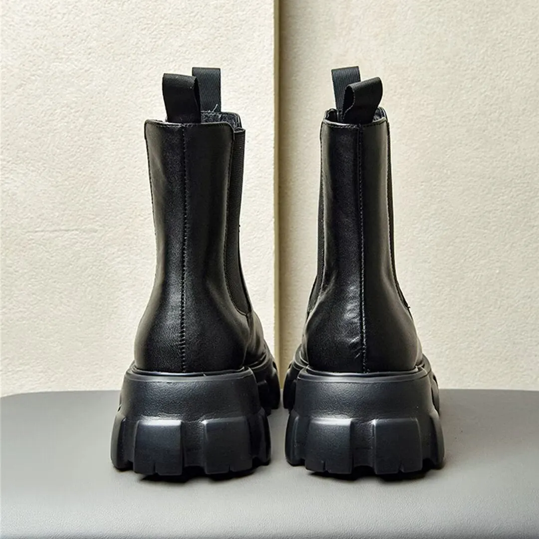 UrbanEdge Cow Leather Zipper Boots