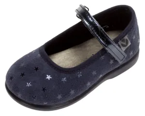 Victoria Alba Star Velvet Mary Jane Navy for Girl's