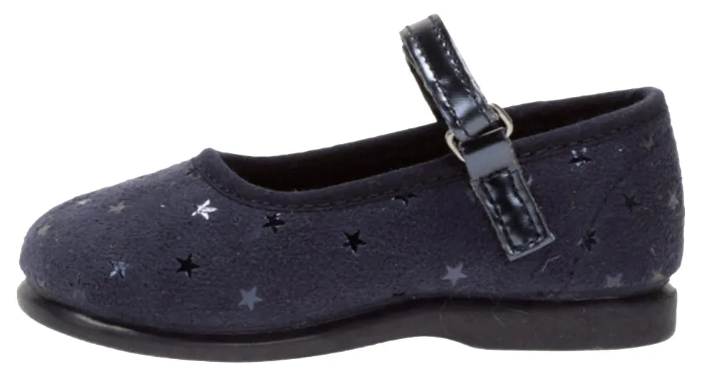 Victoria Alba Star Velvet Mary Jane Navy for Girl's