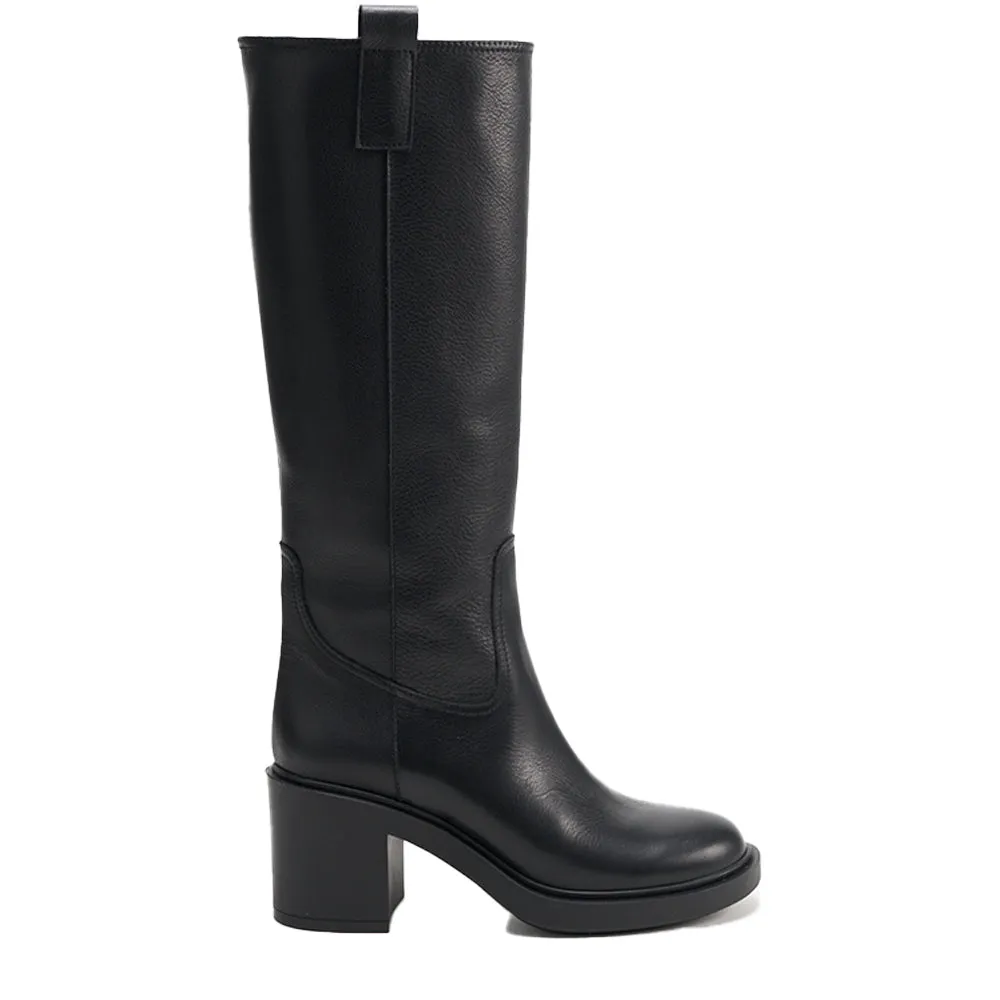 Vitello Black High Boots