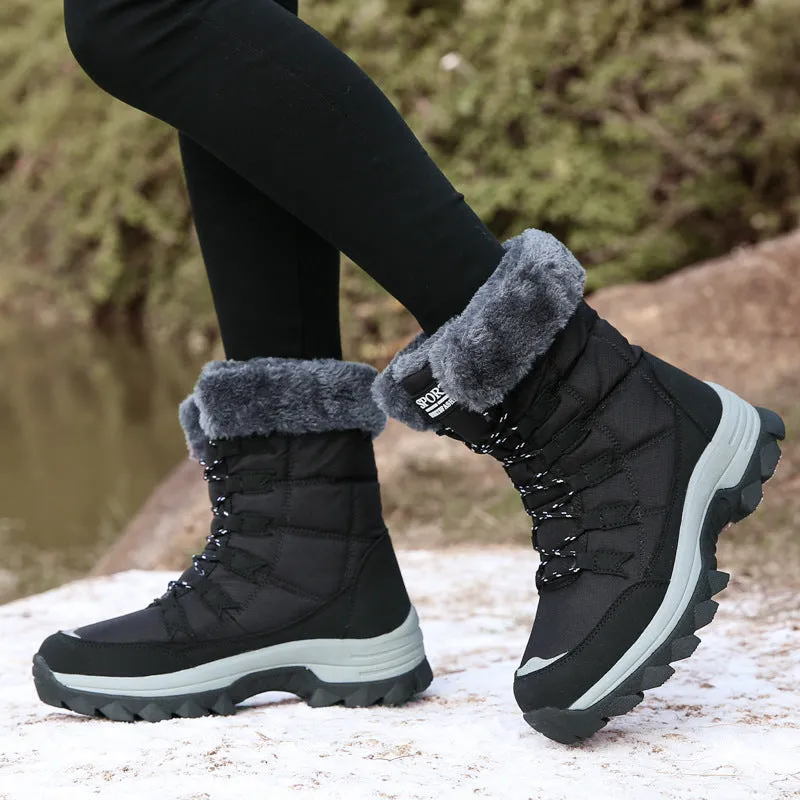 Women's Outdoor Fleece-lined Warm Snow Boots Cute/ Fashionable