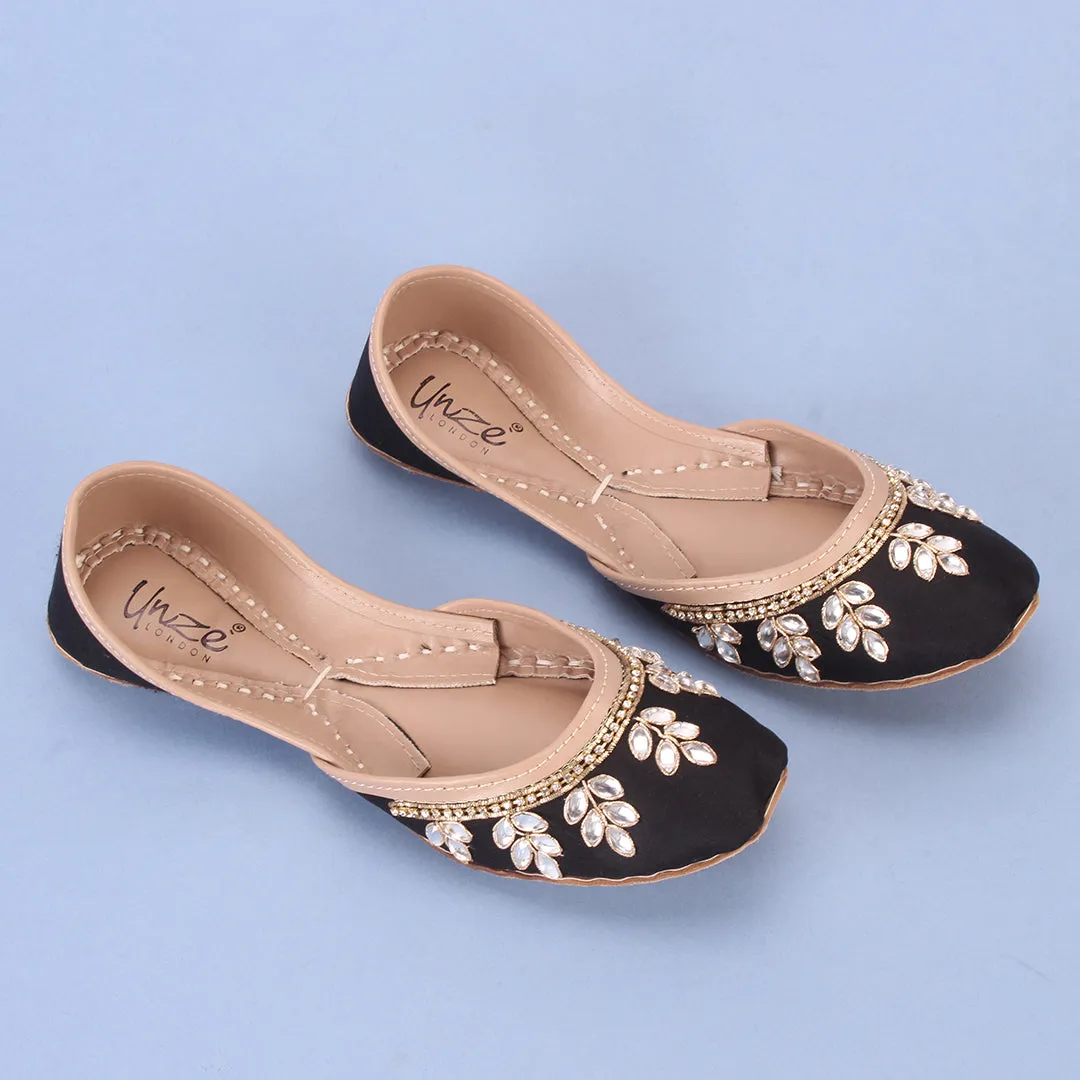 Womens "SAPIR" Embellished Leather Khussa