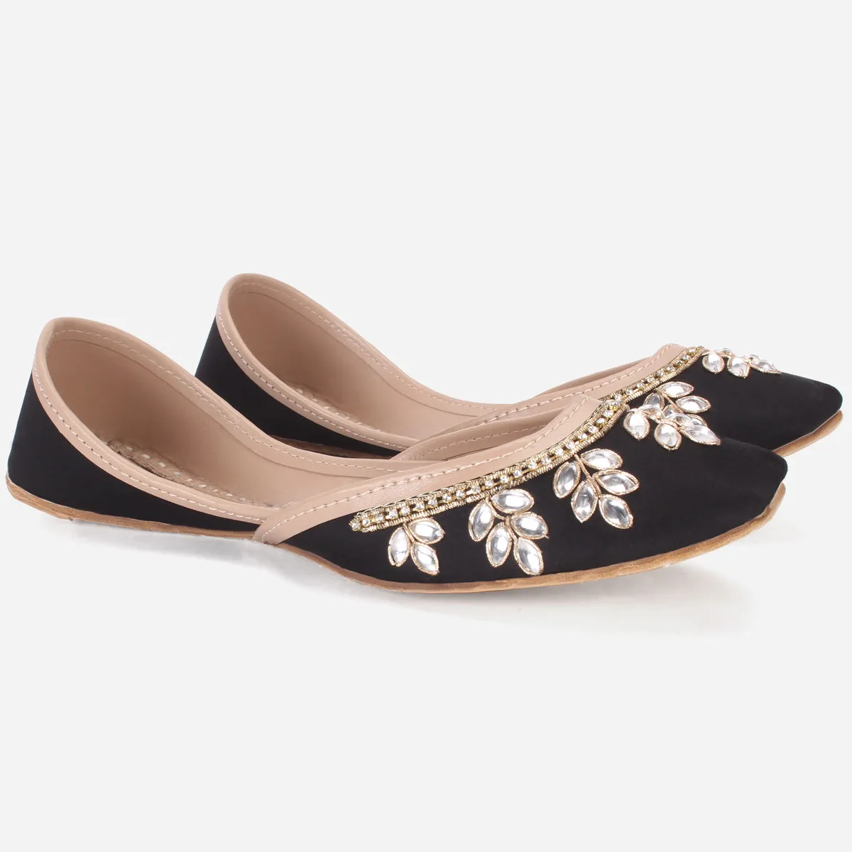 Womens "SAPIR" Embellished Leather Khussa