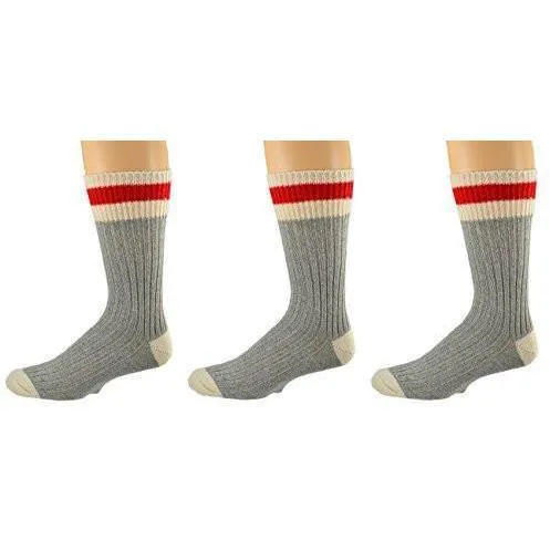 Wool Striped Boot Work Men's 3 Pair Pack Socks