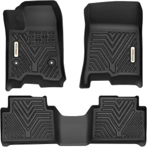 YITAMOTOR® Floor Mats Fit for Chevrolet Chevy Colorado Crew cab 2023 2024 & GMC Canyon 2023 2024, TPE All Weather Protection Slush 1st & 2nd Row Floor Liners, Black