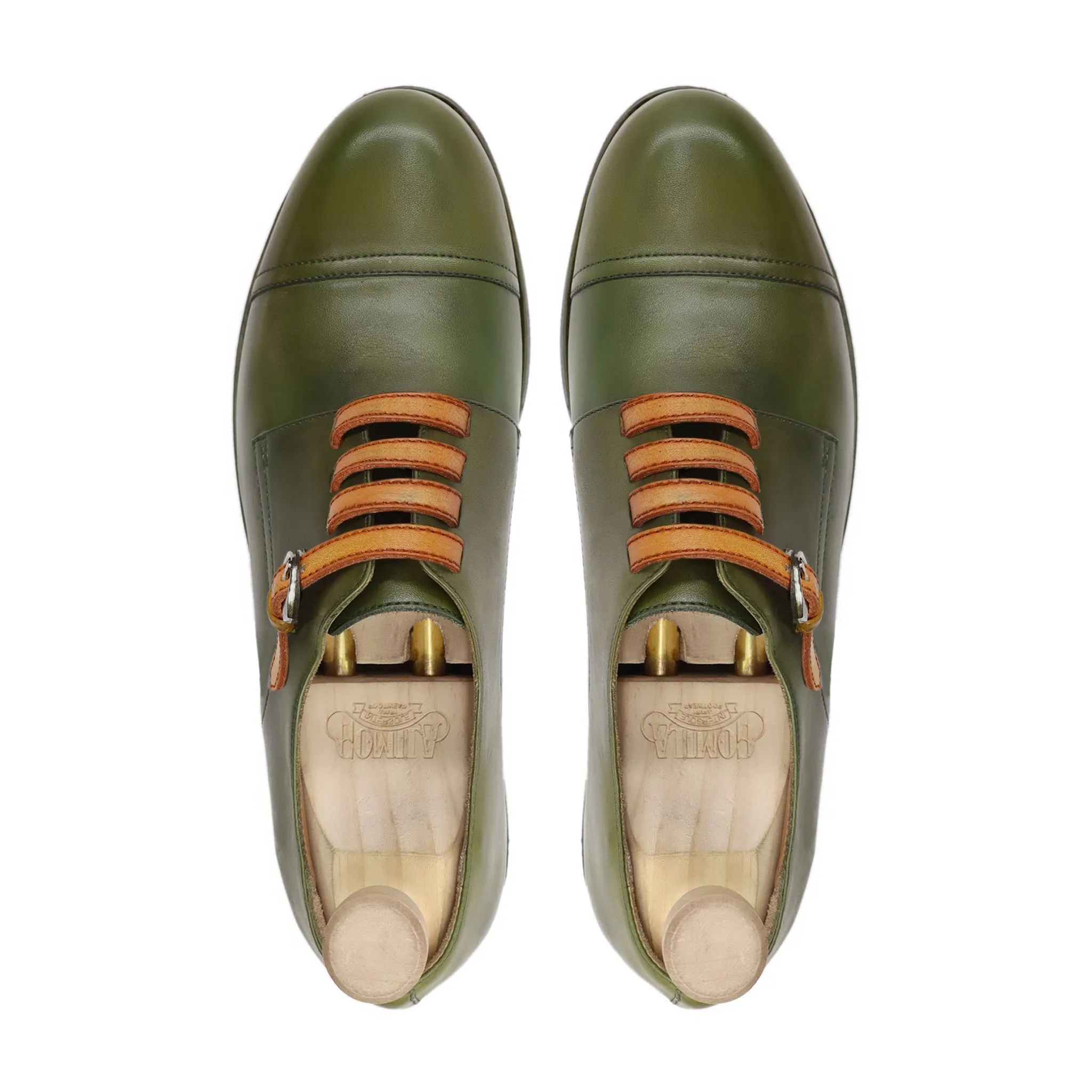 Zabby - Men's Green Calf Leather Derby Shoe