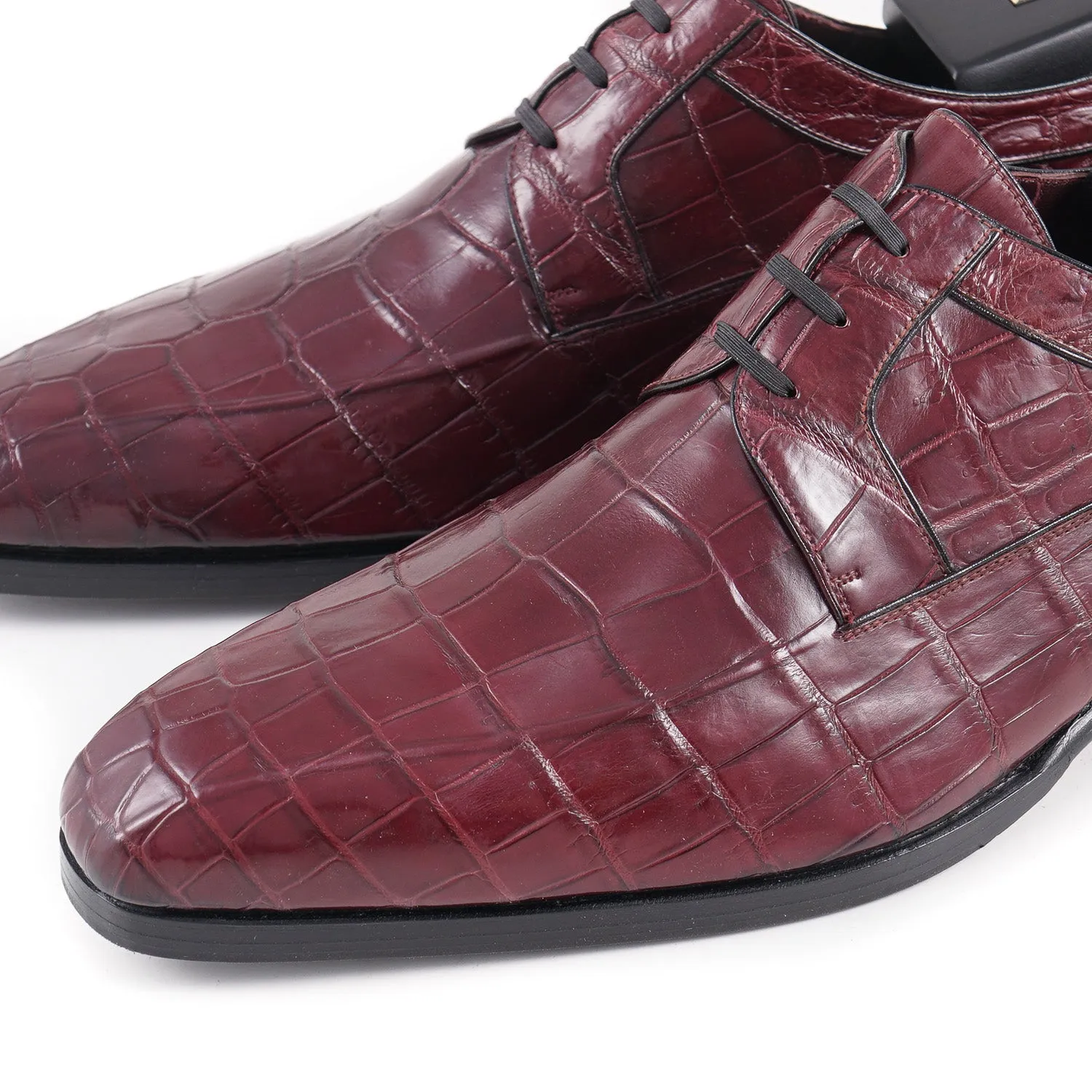 Zilli Burgundy Full Crocodile Derby